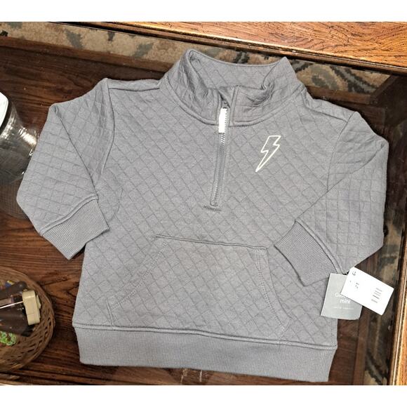 Boys Toddler Quilted Gray Pull Over with Front Pockets Size 2-T - Picture 5 of 8